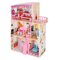 New style! Hot Sale! Pretend Play Toys Kids doll house Girls wooden doll home with small furnitures