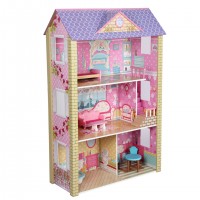 Pretend Play Toy Fairy Wooden Doll House Kids  Educational Toy furniture doll home