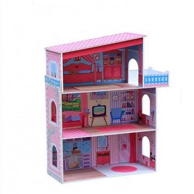 High quality low prices toys wooden furniture doll house for girl