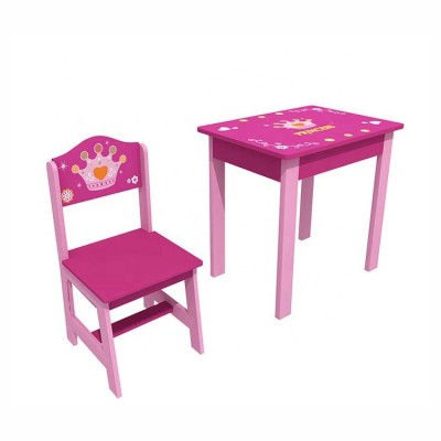 Factory Price Wholesale Wood Daycare Children Furniture Kids Dining Colorful Table With One Chair