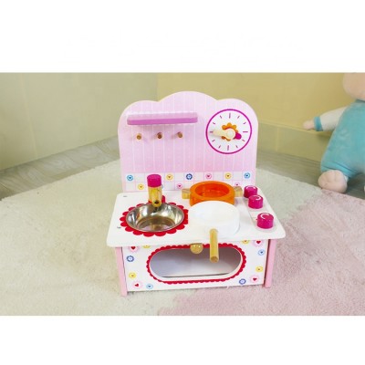 Cheap colorful mini wooden kitchen play toy for children