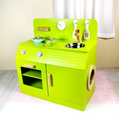 Wholesale popular pretend play wooden kids toy kitchen set