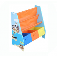 Wholesale Baby Wooden and Fabric Kids Book Shelf