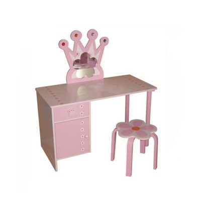 Cheap furniture kindergarten pink lovely wooden kids table chair