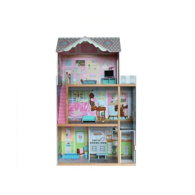 WEIFU luxurious wooden furniture girls toys 3 level doll house