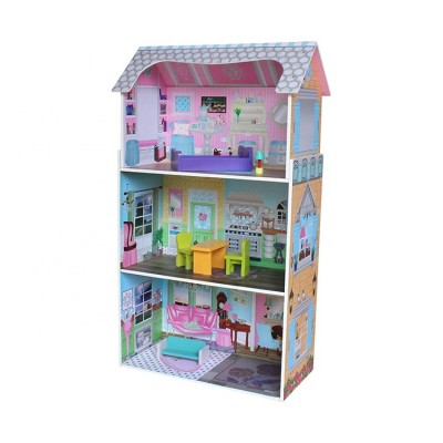 Diy coastal villa doll house ministure Beautiful excellent material wooden doll house suppliers