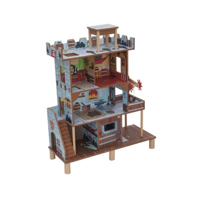 Wholesale Classic 3 floors Girls Petend Role Play Game happy Family doll house wooden accessories