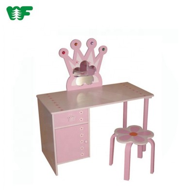 Hot sale wooden vanity dressing mirror makeup mirror kindergarten kids furniture table and chairs