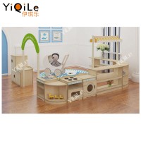 Luxury combination cabinet kids wood storage for daycare with high quality